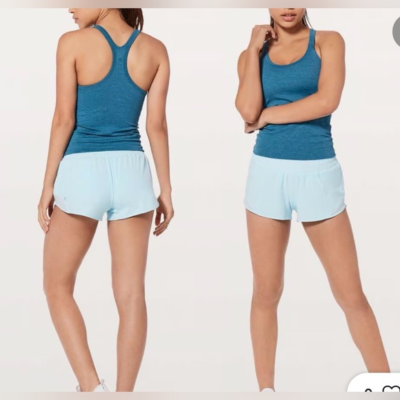 Lululemon Hotty Hot Shorts High Rise 2.5” Lined Baby Blue Size 14 EUC - Picture 3 of 10